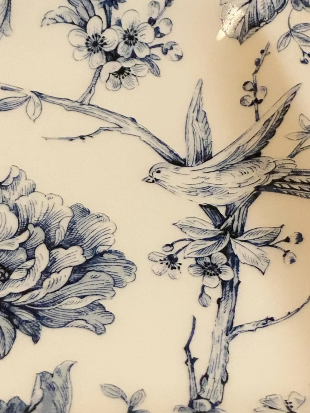 222 Fifth Adelaide Blue  Floral Square Porcelain Plate
